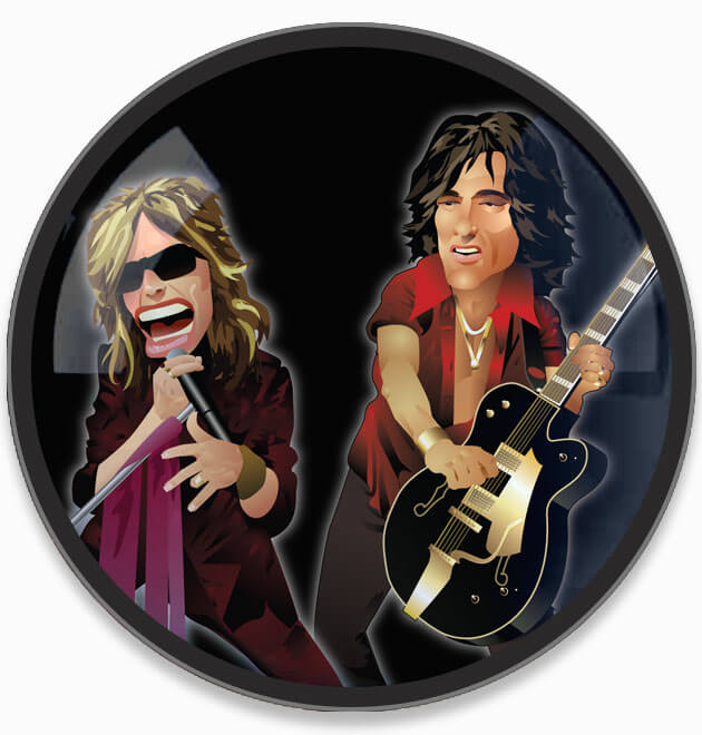 Steve Tyler and Joe Perry Caricatures