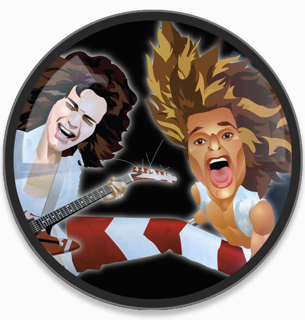 Eddie Van Halen and David Lee Roth Caricatures